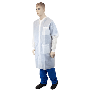 Lab Coat w/out Pockets, Small, Blue, 3/10/cs | Quantity - 1x CS