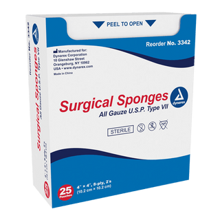 Surgical Gauze Sponge - Sterile 2's, 8" x 4" 12 Ply, 20/25/cs | Quantity - 1x CS