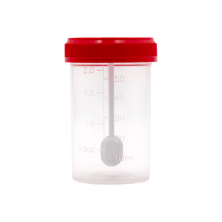 Stool Specimen Container with Spoon, 60ml, 400/cs | Quantity - 1x CS