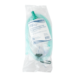 Venturi Adjustable Dial Elongated Mask w/ 7' (2.1 m) tubing, Pediatric, Standard Connector, 50/cs | Quantity - 1x CS