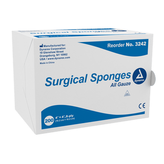 Surgical Gauze Sponge - Sterile 2's, 8" x 4" 12 Ply, 20/25/cs | Quantity - 1x CS