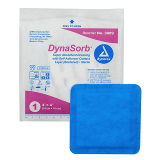 DynaSorb - Super Absorbent Dressing, Self-Adhering, 4" x 4", 12/10/cs | Quantity - 1x CS