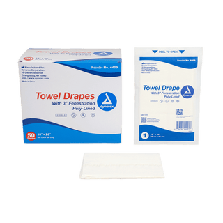 Disposable Towel Drapes Fenestrated - Sterile, 18" x 26", 6/50/cs | Quantity - 1x CS