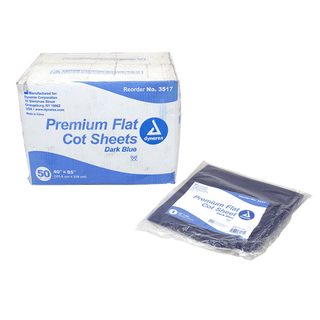 Premium Fitted Cot Sheet, 30" x 85", Light Blue, 50/cs | Quantity - 1x CS