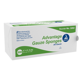Advantage Surgical Sponges, 3" x 3" 12 Ply, 20/200/cs | Quantity - 1x CS