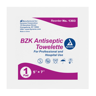 BZK Antiseptic Towelettes, 5" x 7", 20/50/CS | Quantity - 1x CS