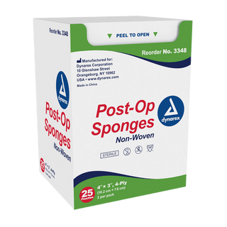 Post-op Sponge - Sterile 2's, 4" x 3" 4 Ply, 24/25/cs | Quantity - 1x CS