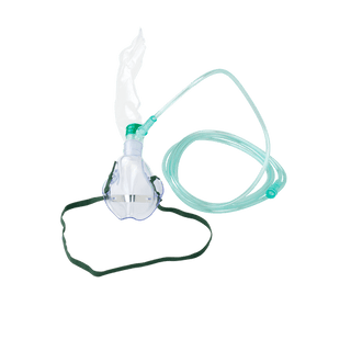 O2 High-Concentration Standard Mask w/ 7' (2.1 m) tubing, Adult/Standard Connector, 50/cs | Quantity - 1x CS