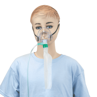O2 High-Concentration Standard Mask w/ 7' (2.1 m) tubing, Adult/Standard Connector, 50/cs | Quantity - 1x CS
