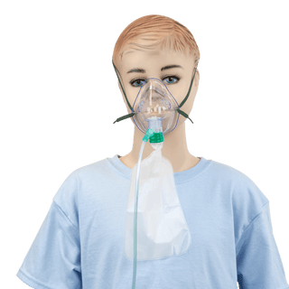 O2 High-Concentration Standard Mask w/ 7' (2.1 m) tubing, Adult/Standard Connector, 50/cs | Quantity - 1x CS