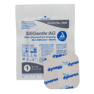 SiliGentle AG - Silver Silicone Foam Dressing, 6" x 6", 5/10/cs | Quantity - 1x CS
