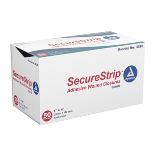 SecureStrip Adhesive Wound Closures - Sterile, 1/4" x 4", 4/50/cs | Quantity - 1x CS