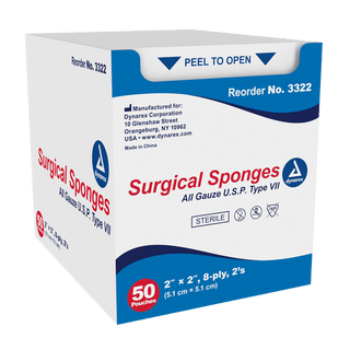 Surgical Gauze Sponge - Sterile 2's, 8" x 4" 12 Ply, 20/25/cs | Quantity - 1x CS