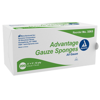 Advantage Surgical Sponges, 3" x 3" 12 Ply, 20/200/cs | Quantity - 1x CS