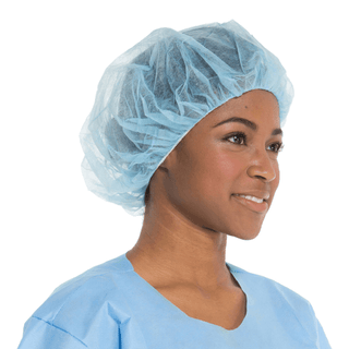 CAP, BOUFFANT BLU LG (100/BX 5BX/CS) | Quantity - 1x CS