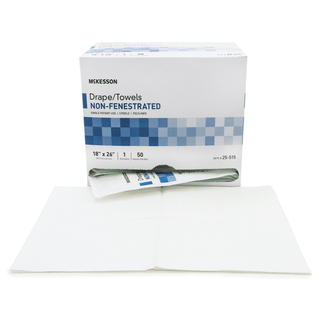 DRAPE, LINED POLY STR WHT NONFEN 18"X26" (50/BX) | Quantity - 1x BX