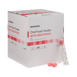 ORAL FOAM SWABSTICK, W/DENTIFRICE MINT (250/BX 4BX/CS) | Quantity - 1x EA