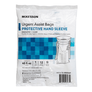 BAG, VOMIT GRAD MARKINGS W/HNDPROTECTOR CLR 40OZ (12EA/BG) | Quantity - 1x EA
