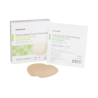 FOAM, ADH SIL W/BORDER SACRAL 7"X7" (10/BX 20BX/CS | Quantity - 1x CS
