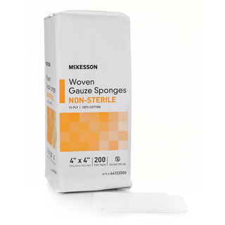 SPONGE, GAUZE 12PLY H-FOLD N/S4"X4" (200/PK 10PK/CS) | Quantity - 1x PK