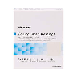 DRESSING, WOUND GELLING FIBER HIGH-ABSRB 4"X4 3/4" (10/BX) | Quantity - 1x BX
