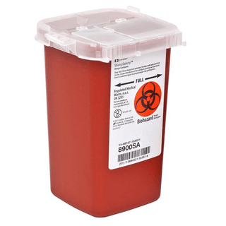 CONTAINER, SHARPS RED 1QT W/LID (100/CS) | Quantity - 1x CS