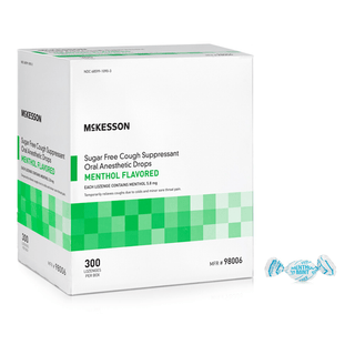 LOZENGE, COUGH SUPPRESS SUG-FREE MENTHOL (300/BX 12BX/CS) | Quantity - 1x BX