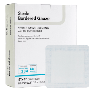 GAUZE, BORDERED STR 4X4" 2X2" PAD (25/BX) DERMRT | Quantity - 1x BX