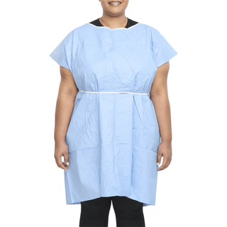 GOWN, EXAM SCRIM REINF BLU 36"X45" (25/CS) | Quantity - 1x CS