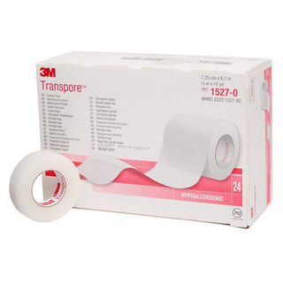 TAPE, ADHSV TRANSPORE 1/2"X10YDS (24RL/BX) 3M | Quantity - 1x BX
