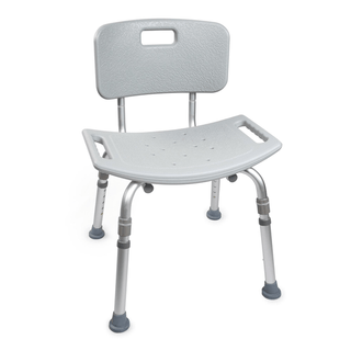 BENCH, BATH W/BACK ADJ ALUMINUM FRAME 300LB | Quantity - 1x EA