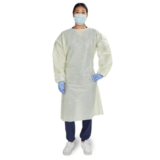 GOWN, ISO AAMI LVL2 NECK/WAISTTIE YLW OSFM (10/BG 10BG/CS) | Quantity - 1x BG