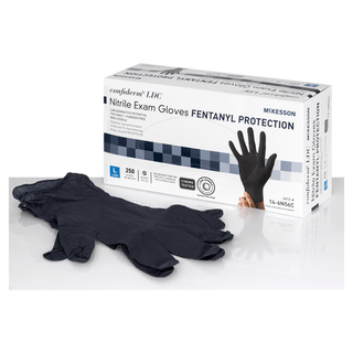 GLOVE, EXAM NTRL LG N/S CHEMO BLK LDC (250/BX 10BX/CS) | Quantity - 1x BX