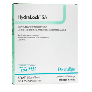 DRESSING, HYDRALOCK SUPER ABSORBENT 4"X4" (10/BX) | Quantity - 1x EA