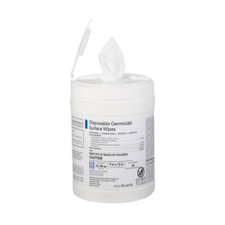 WIPE, GERMICIDE XLG 9"X12" (65/BX 12BX/CS) | Quantity - 1x BX