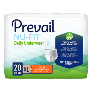UNDERWEAR, PREVAIL NU-FIT XLG 58"-68" (20/PK 4PK/CS) | Quantity - 1x PK