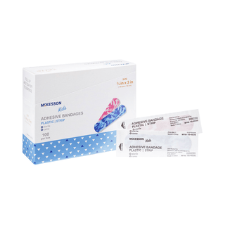 BANDAGE, ADHSV MCKID BLU/PNK CAMO STRIP 3/4"X3" (100/BX 24BX | Quantity - 1x BX