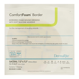 DRESSING, CMFRT FM BRDR SACRA L SM 7.2X7.2 (5/BX) DERMRT | Quantity - 1x BX