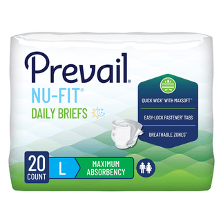 BRIEF, PREVAIL NUFIT MAX ABSRBADLT LG (20/BG 4BG/CS) | Quantity - 1x CS