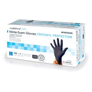 GLOVE, EXAM NTRL LG N/S CHEMO LDC BLU (250/BX 10BX/CS) | Quantity - 1x BX