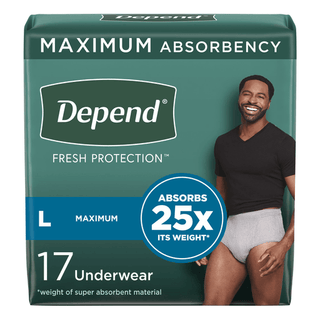 UNDERWEAR, DEPEND MAX ABSRB MEN LG (17/PK 2PK/CS) | Quantity - 1x CS