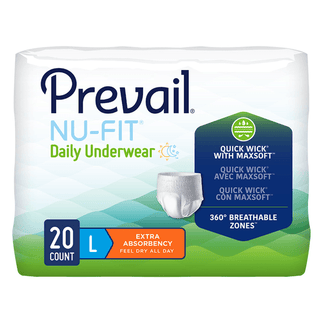 UNDERWEAR, PREVAIL NU-FIT LG 44"-58" (20/PK 4PK/CS) | Quantity - 1x CS