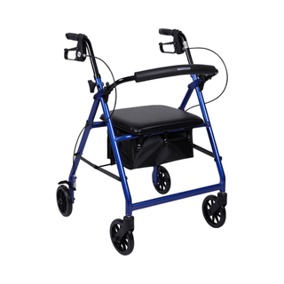 WALKER, ROLLATOR LTWT FOLDING ALUM W/6" WHLS BLU 300LB | Quantity - 1x EA