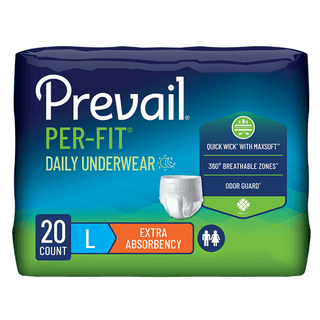 UNDERWEAR, PROTECTIVE PREVAIL PER-FIT LRG DISP(20/PK 4PK/CS) | Quantity - 1x PK