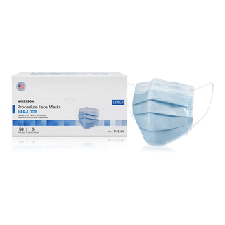 MASK, PROC LOOPS ASTM1 BLU (50/BX 10BX/CS) | Quantity - 1x BX