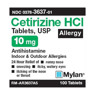 CETIRIZINE HCL, TAB 10MG (100/BT) | Quantity - 1x BT