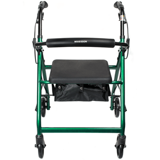 WALKER, ROLLATOR LTWT FOLDING ALUM W/6" WHLS GRN 300LB | Quantity - 1x EA