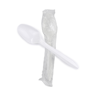 TEASPOON, PLAS INDIV WRAP WHT 5.5" (1000/CS) | Quantity - 1x CS