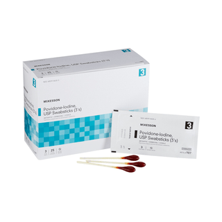 SWABSTICK, PVP STR (3/PK 25PK/BX 10BX/CS) | Quantity - 1x BX