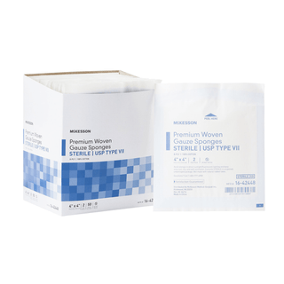 SPONGE, GAUZE TYPE-VII 8PLY STR 4"X4" (2/PK 50PK/BX 12BX/CS) | Quantity - 1x PK